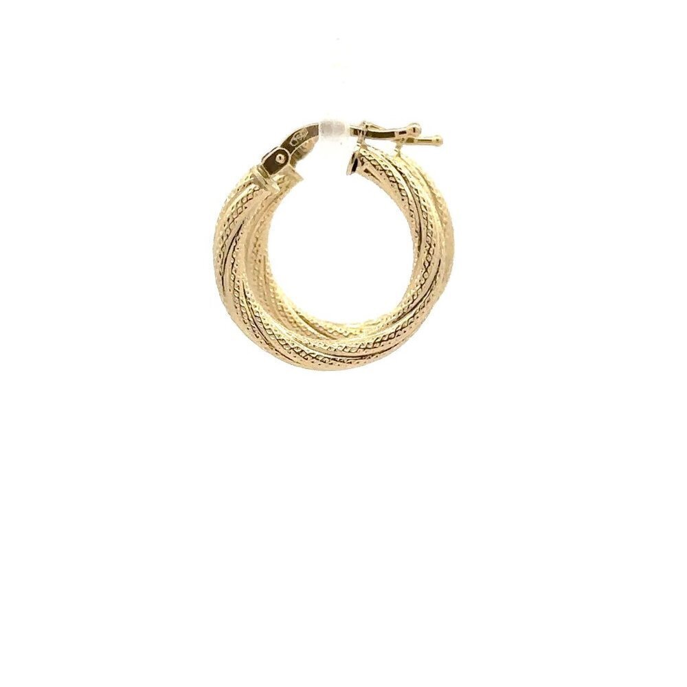 18K Yellow Gold Earrings Hoops 1.63 grams - Picture 2 of 8